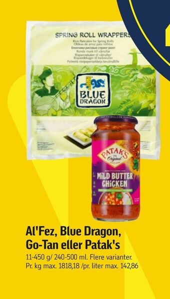Føtex Al'fez, blue dragon, go-tan eller patak's tilbud