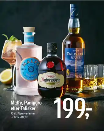 Føtex Malfy, pampero eller talisker tilbud