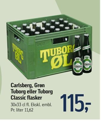 Føtex Carlsberg, grøn tuborg eller tuborg classic flasker tilbud