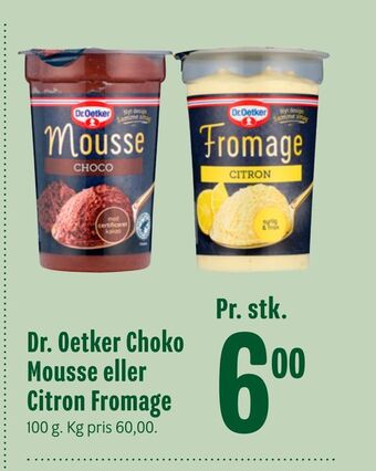 Min Købmand Dr. oetker choko mousse eller citron fromage tilbud