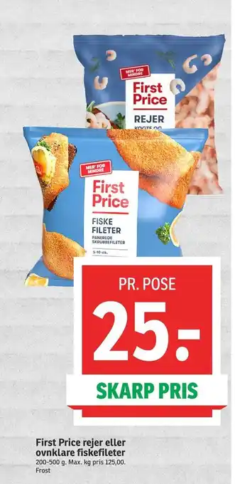 SPAR First price rejer eller ovnklare fiskefileter tilbud