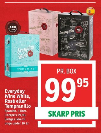 SPAR Everyday wine white, rosé eller tempranillo tilbud