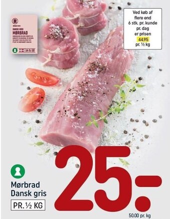 REMA 1000 Mørbrad dansk gris tilbud