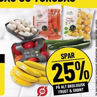 Spar 25% på alt økologisk frugt & grønt