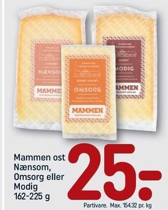 Mammen ost nænsom, omsorg el. modig
