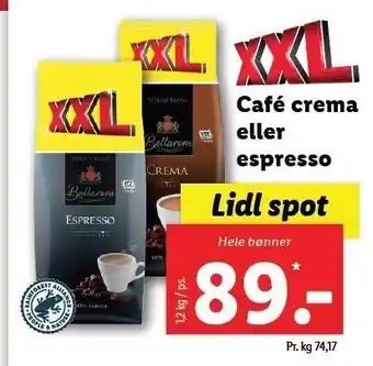 Lidl Café crema el. espresso tilbud