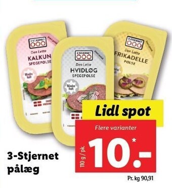 Lidl 3-stjernet pålæg tilbud