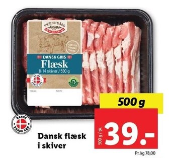 Lidl Dansk flæsk i skiver tilbud
