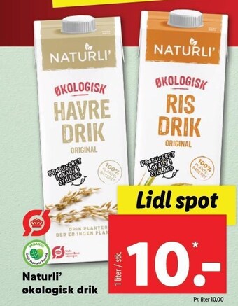 Lidl Naturli' økologisk drik tilbud