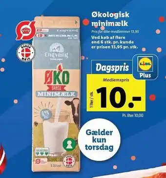 Lidl Økologisk minimælk - tilbud med lidl plus tilbud