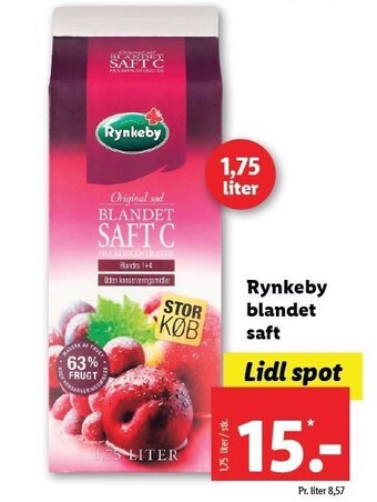 Lidl Rynkeby blandet saft tilbud