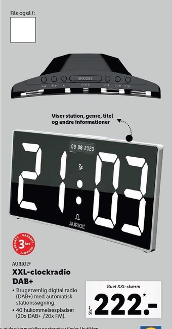 Lidl Xxl-clockradio dab+ tilbud