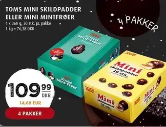 Toms mini skildpadder el. mini mintfrøer 4 pk