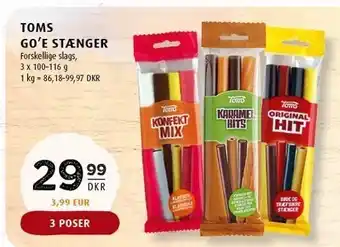 Scandinavian Park Toms goe stænger 3 poser tilbud