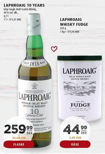 Scandinavian Park Laphroaig 10 years el. whisky fudge tilbud