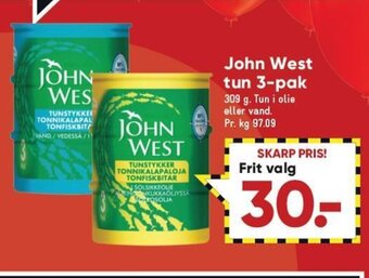 Bilka John West tun 3-pak tilbud