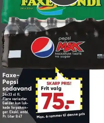 Bilka Faxe-Pepsi sodavand tilbud