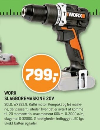 XL-BYG Worx professional slagboremaskine tilbud