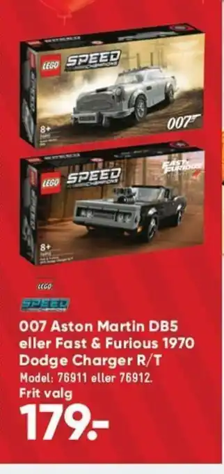Bilka Lego 007 Aston Martin D85 eller Fast & Furious 1970 Dodge Charger R/T tilbud
