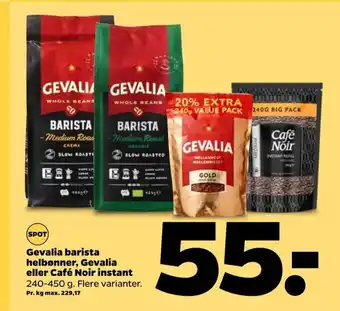 Netto Gevalia Barista Helbønner Gevalia Eller Café noir Instant tilbud