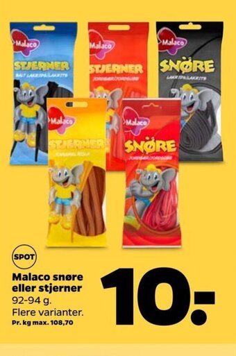 Netto Malaco Snøre Eller Stjerner tilbud