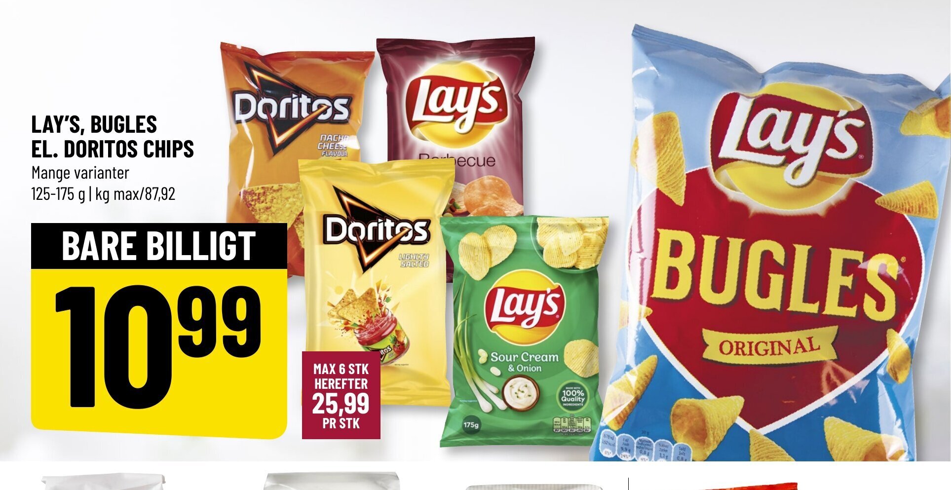 Lay's Bugles El Doritos Chips tilbud hos Løvbjerg