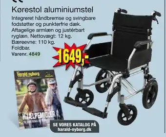 Harald Nyborg Kørestol aluminiumstel tilbud