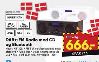 DAB+FM Radio med CD og Bluetooth