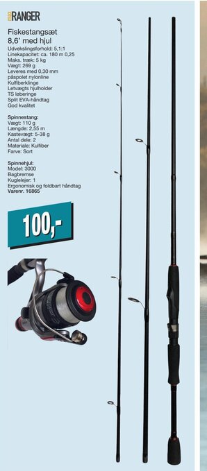 Harald Nyborg Fiskestangsæt 8.6 med Hjul tilbud