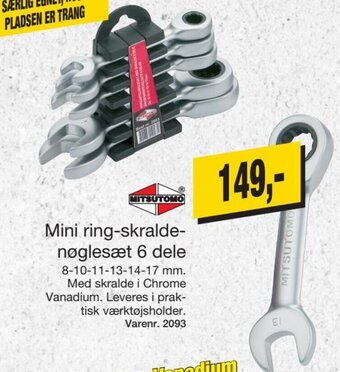 Harald Nyborg Mini Ring-skralde-nøglesæt 6 dele tilbud
