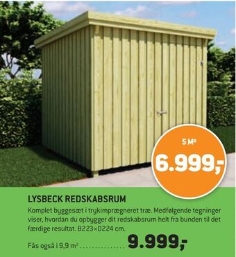 XL-BYG Lysbeck redskabsrum tilbud