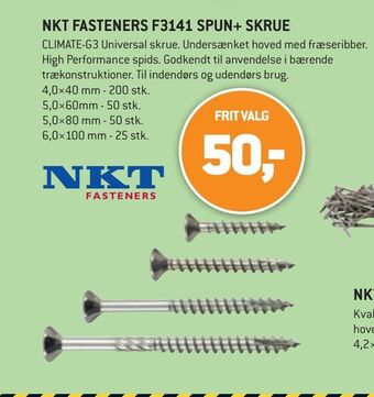 XL-BYG Nkt fasteners f3141 spun+ skrue tilbud