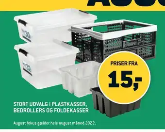 Stort udvalg i plastkasser, bedrollers og foldekasser