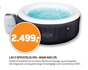 Lay-z oppustelig spa - miami 669 ltr