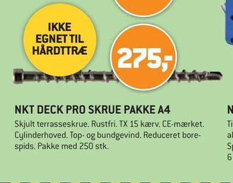XL-BYG Nkt deck pro skrue pakke a4 tilbud