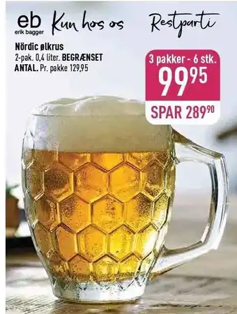 Nördic ølkrus 6 stk.