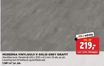 Moderne vinylgulv v-solid grey grafit