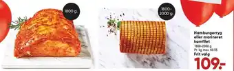 Bilka Hamburgerryg eller marineret kamfilet tilbud