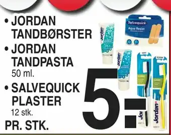 ABC Lavpris Jordan tandbørster • jordan tandpasta • salvequick plaster tilbud