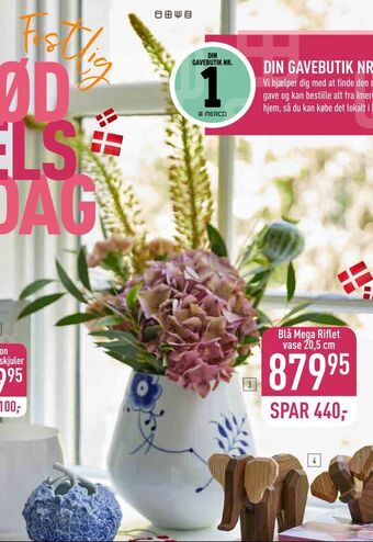 Imerco Blå mega riflet vase tilbud