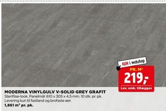 jem & fix Moderna vinylgulv v-solid grey grafit tilbud