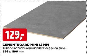 jem & fix Cementboard mini 12 mm tilbud