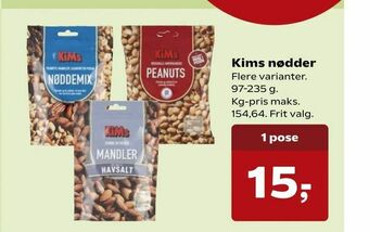 Kvickly Kims nødder tilbud