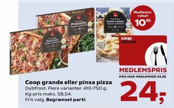 Kvickly Coop grande eller pinsa pizza tilbud