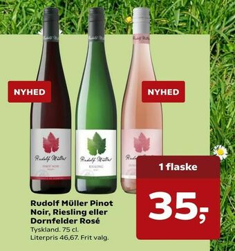 Kvickly Rudolf Müller Pinot Noir, Riesling eller Dornfelder Rosé tilbud