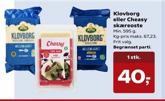 Kvickly Klovborg eller Cheasy skæreoste tilbud