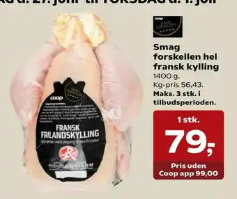 Kvickly Smag forskellen hel fransk kylling tilbud