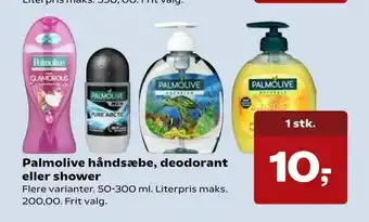 Kvickly Palmolive håndsæbe, deodorant eller shower tilbud