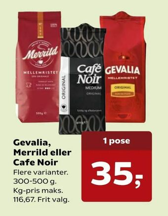 Kvickly Gevalia, Merrild eller Cafe Noir tilbud
