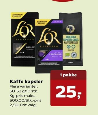Kvickly Kaffe kapsler tilbud